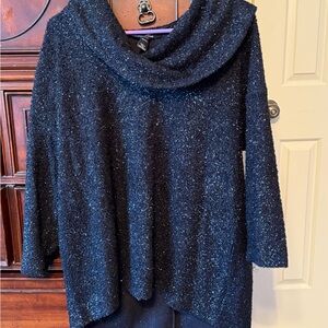 Style & Co. Black Glitter Cowl Neck Sweater